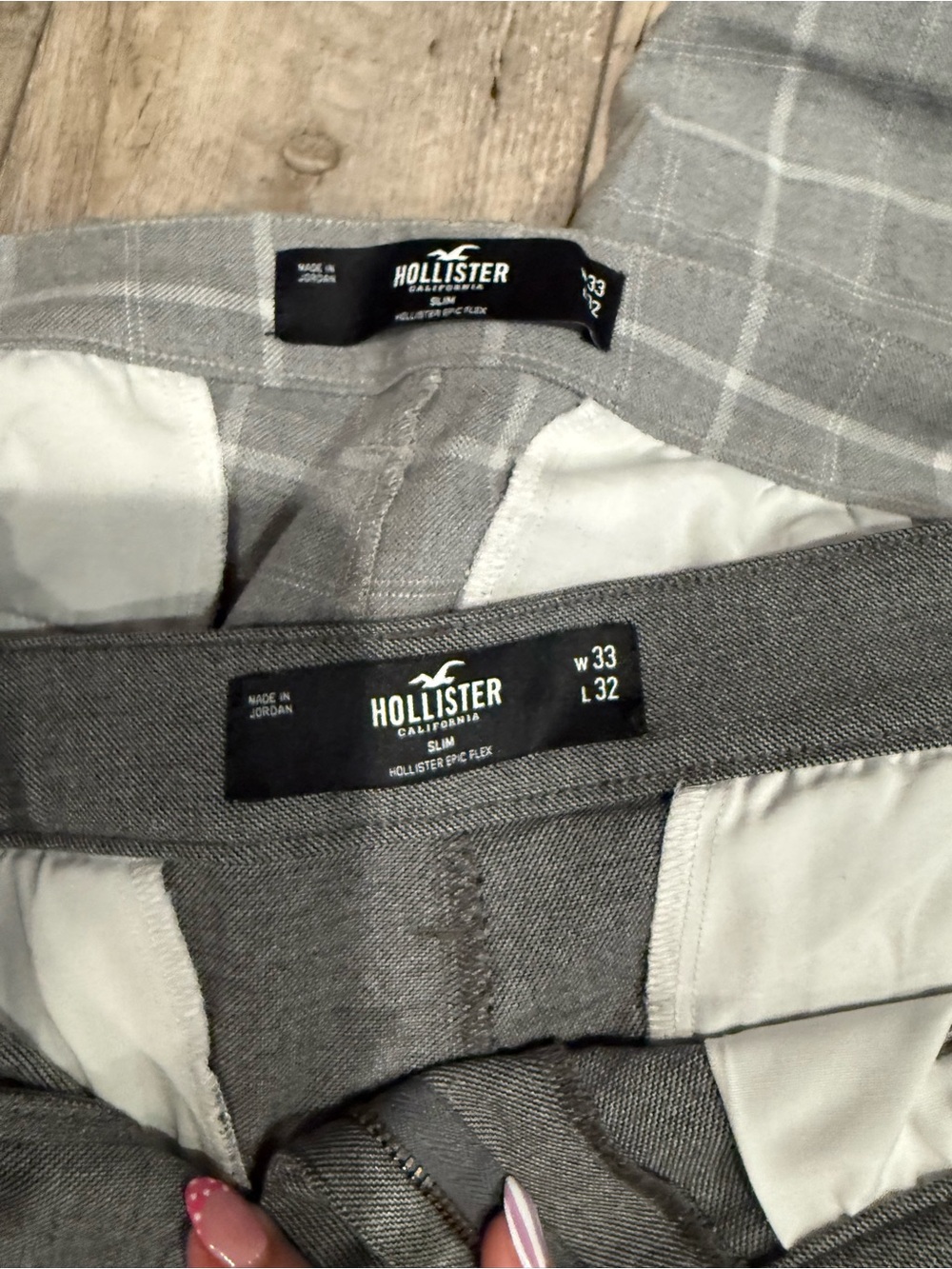 Hollister Men's Gray Plaid Dress Pants